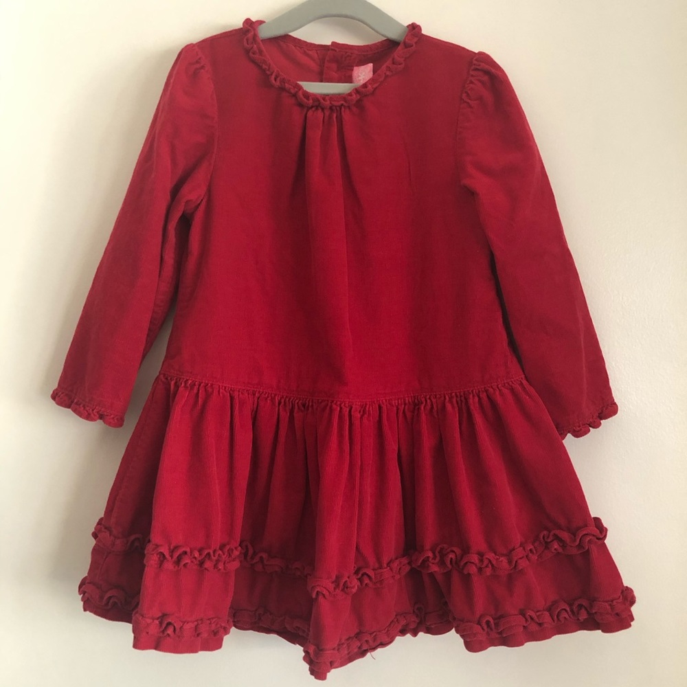 Red corduroy dress 3T